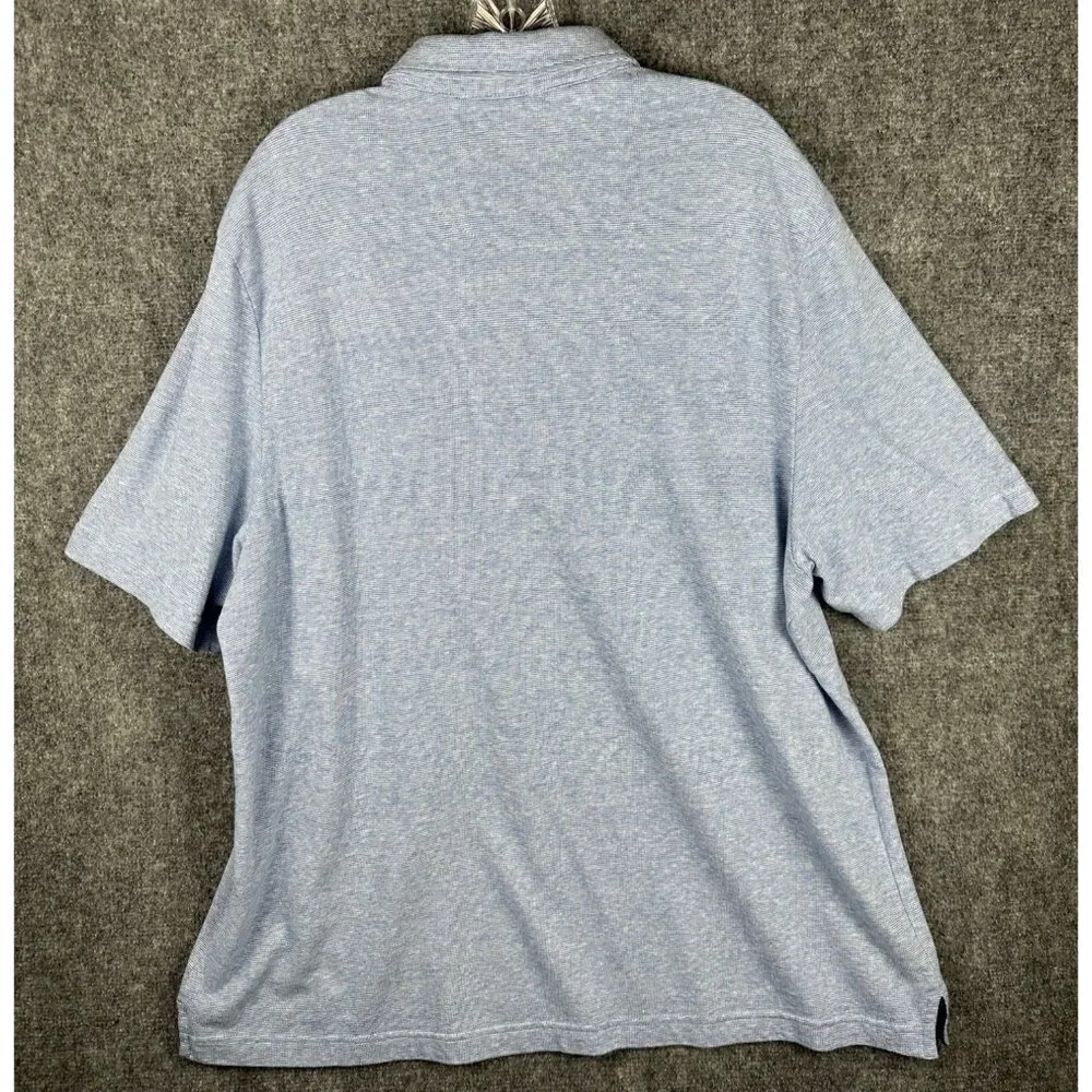 Jos A Bank Reserve Men's XXl Blue Heather‎ Polo Shirt Short Sleeve Soft Casual - Picture 2 of 7